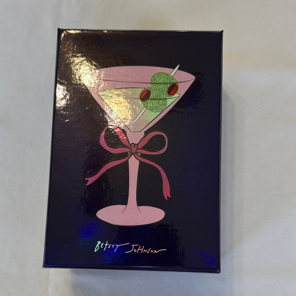 Betsey Johnson Silver Martini Drop Earrings NWT - Picture 8 of 9